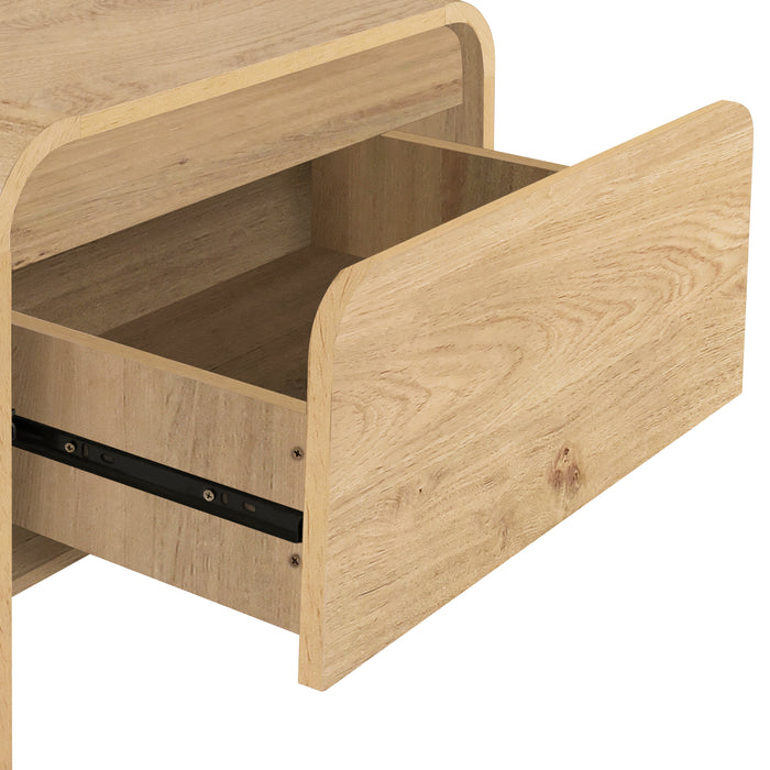 Mara One Drawer End Table / Bedside Table-Natural