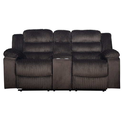 Willow Console Loveseat W/ Dual Recliners-Brown