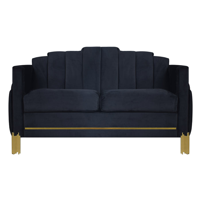 Empire Lighted Loveseat-Black