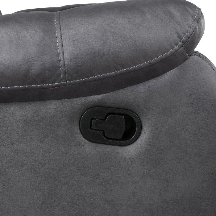 Morello Console Loveseat W/ Dual Recliners-Gray