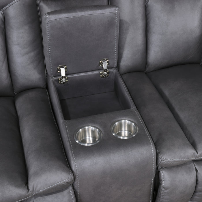 Morello Console Loveseat W/Pwr Fr-Gray