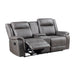 Enzo Console Loveseat W/ Dual Recliners--Gray