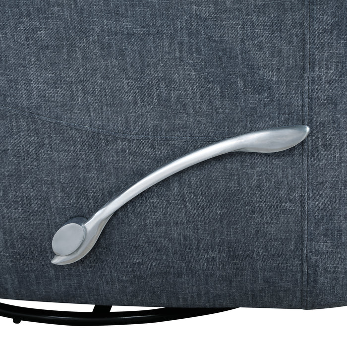 Takami Swivel Recliner-Blue Poly