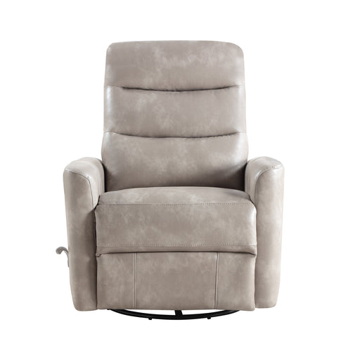 Takami Swivel Recliner-Gray Vegan Leather