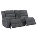 Redondo Laf Console Loveseat W/ 2 Recliners-Dk Gray