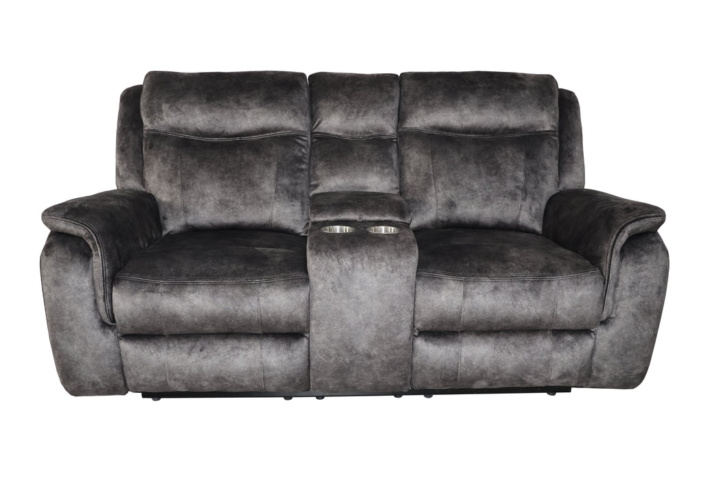 Park City Console Loveseat W/ Dual Recliners-Slate