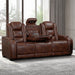 Chester Reclining Sofa W/Pwr Hr & Fr-Brown