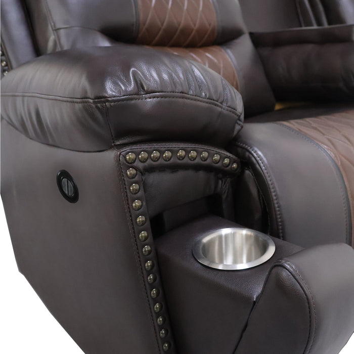 Nikko Glider Recliner W/Pwr Fr-Brown