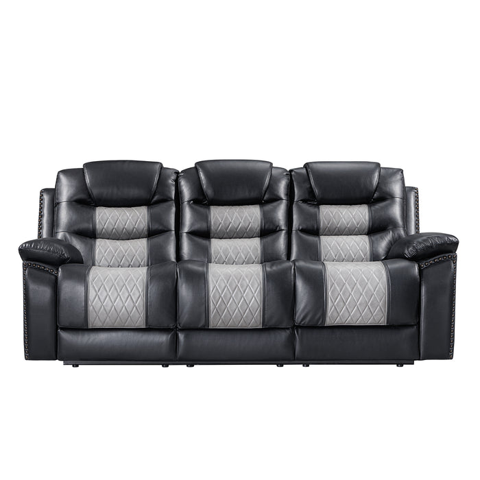 Nikko Sofa W/Pwr Fr-Black/Gray
