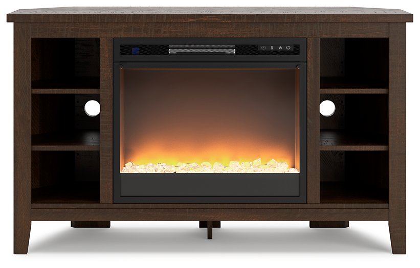 Camiburg Corner TV Stand with Electric Fireplace