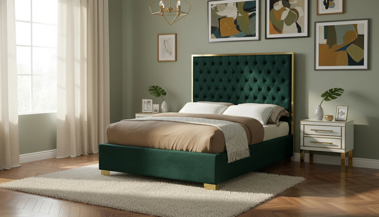 Lana Green Velvet Full Bed