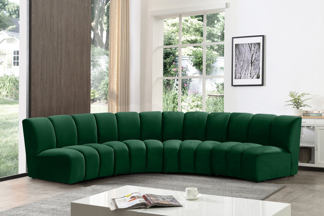 Infinity Green Velvet 4pc. Modular Sectional
