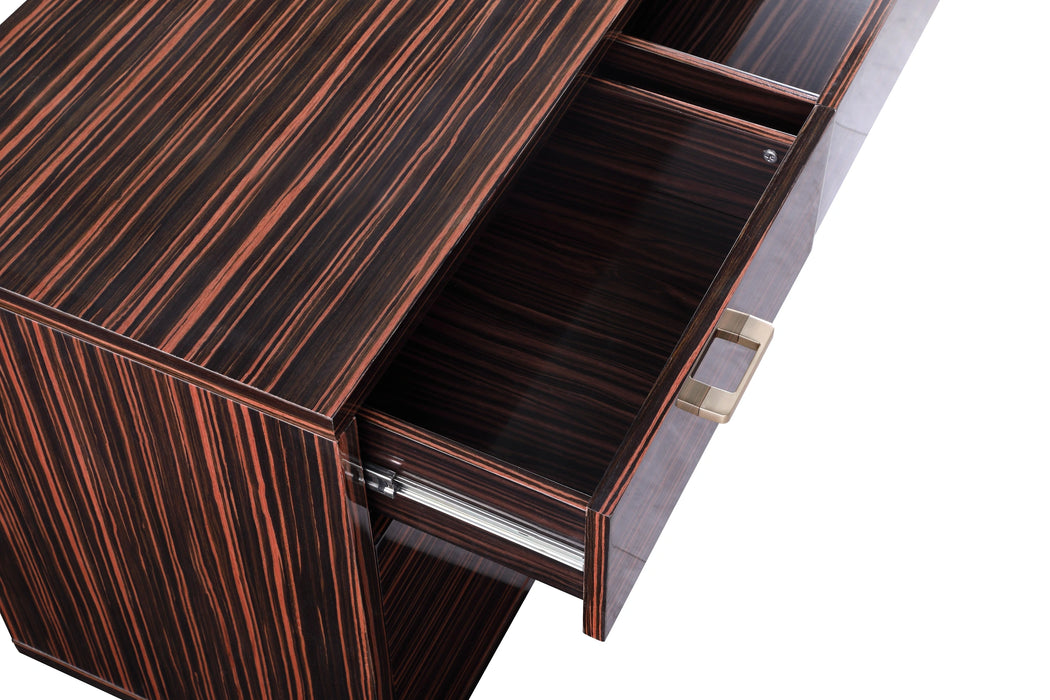 Excel Brown Zebra Wood Veneer Lacquer Sideboard/Buffet
