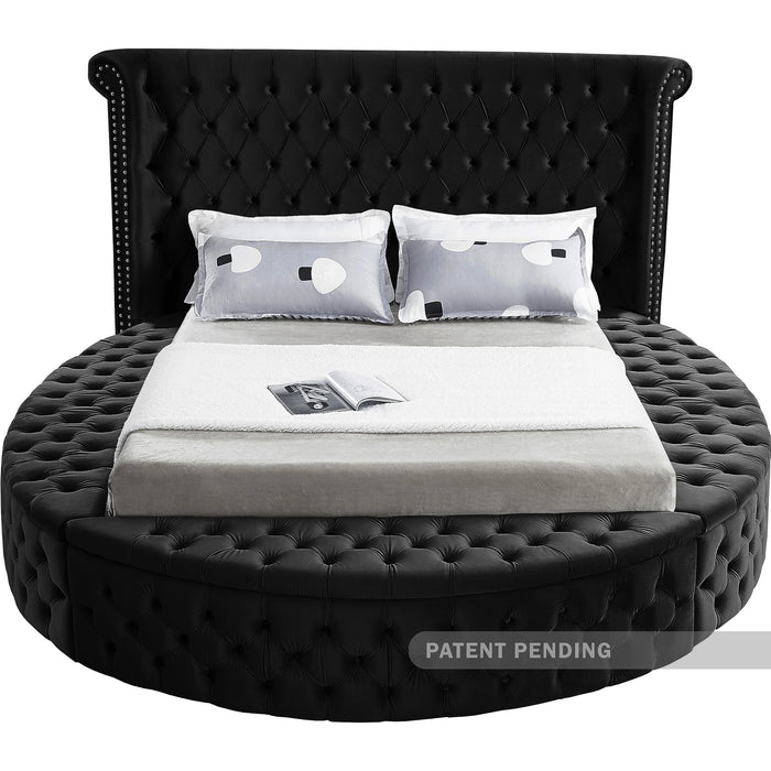 Luxus Black Velvet King Bed (3 Boxes)