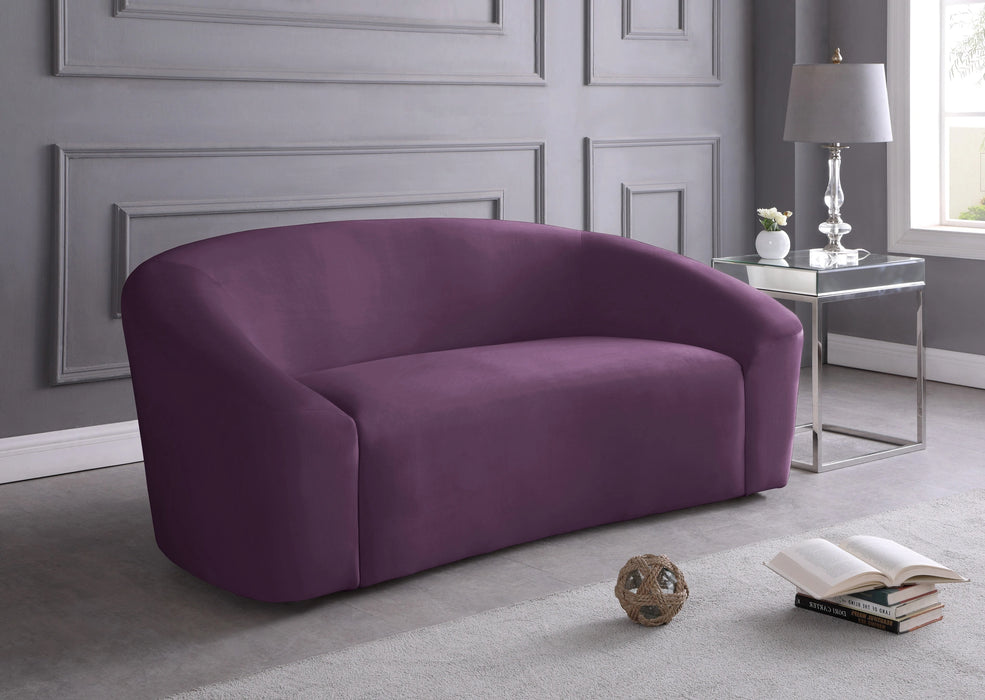 Riley Purple Velvet Loveseat