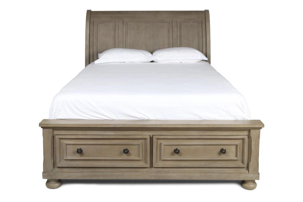 ALLEGRA Eastern King-California King K STORAGE FOOTBOARD & SLATS-PEWTER