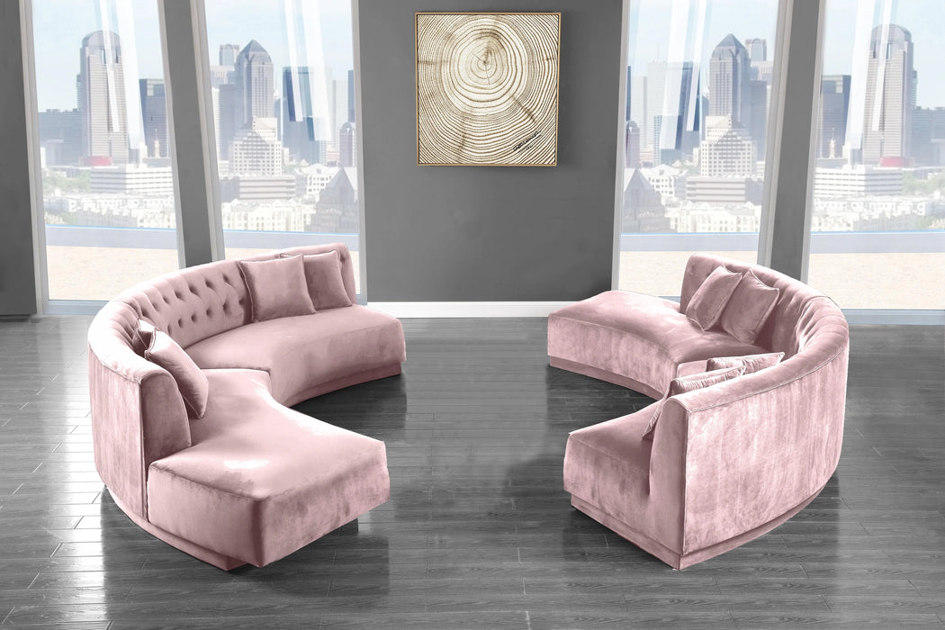 Kenzi Pink Velvet 2pc. Sectional