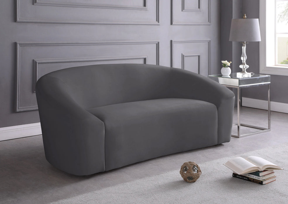 Riley Grey Velvet Loveseat