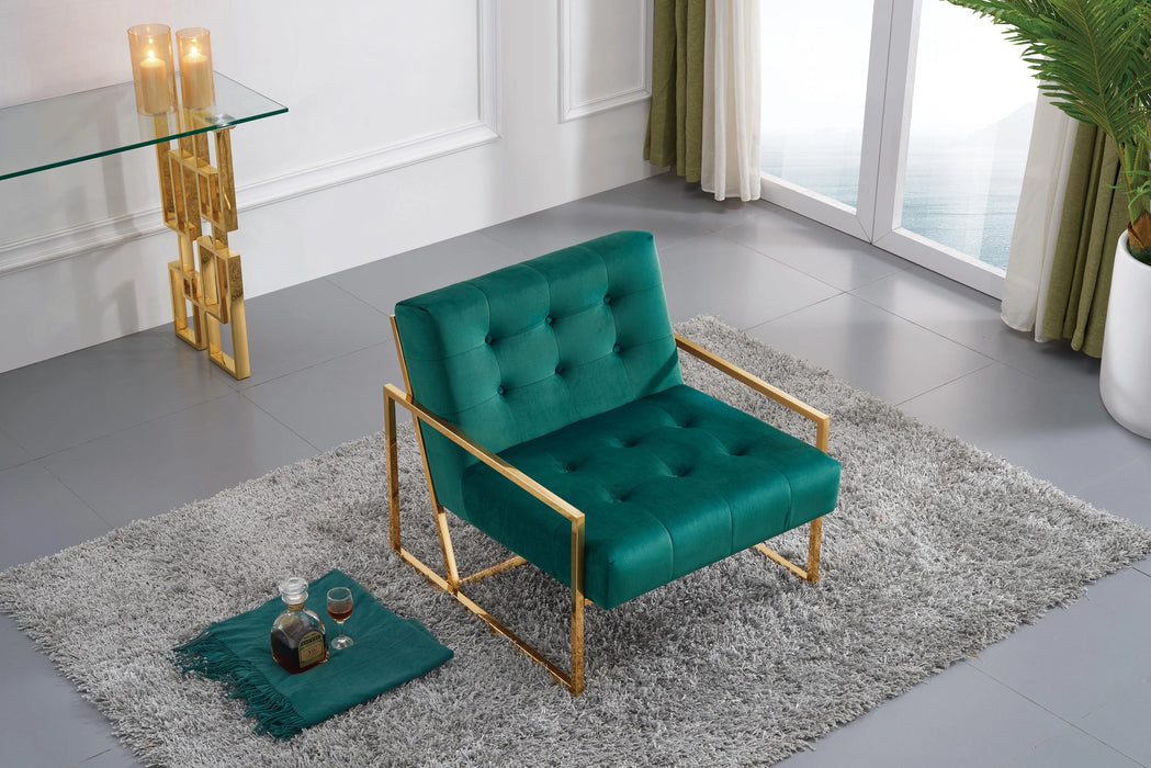 Pierre Green Velvet Accent Chair