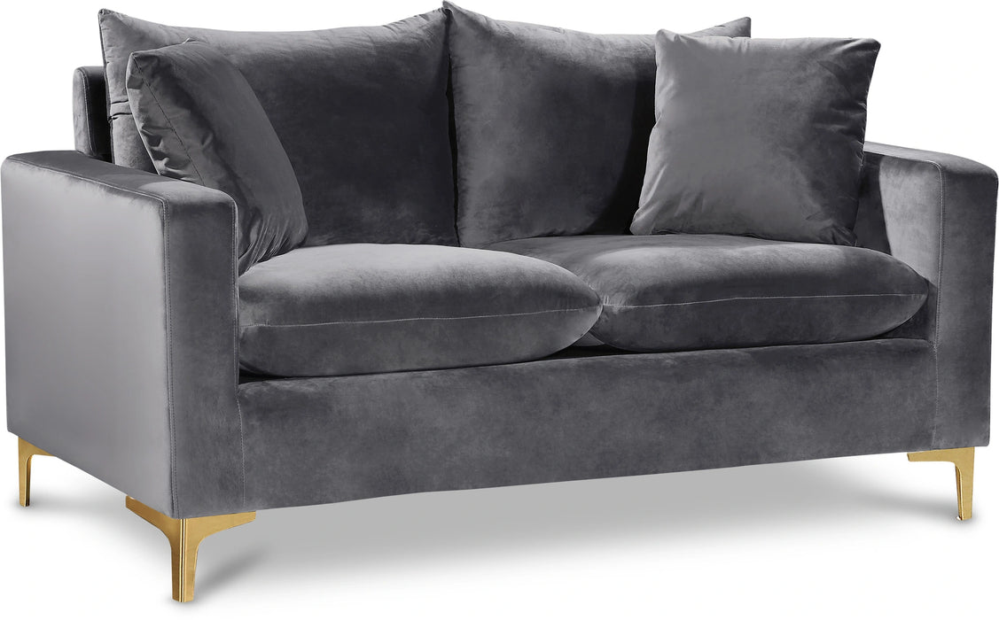 Naomi Grey Velvet Loveseat
