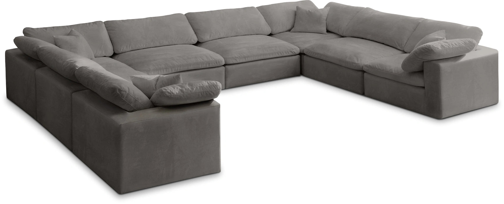 Cozy Grey Velvet Cloud Modular Sectional