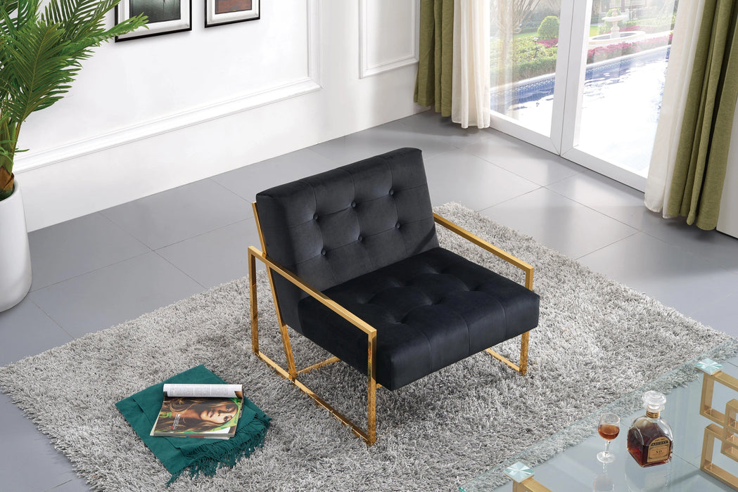 Pierre Black Velvet Accent Chair