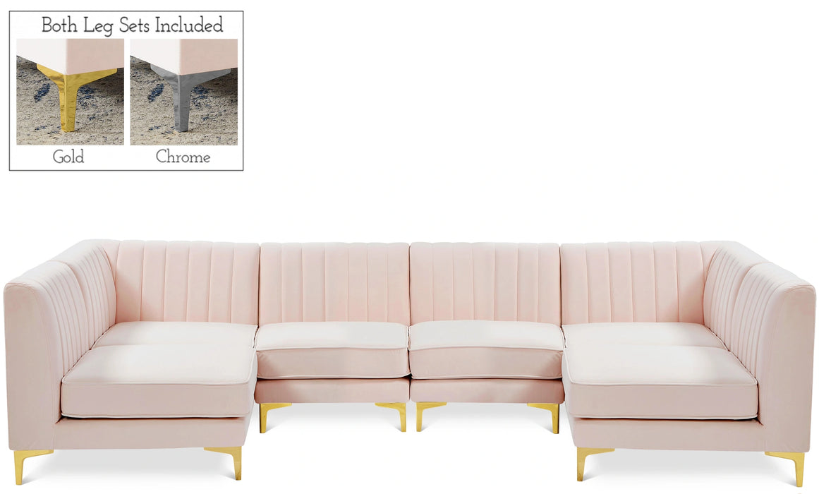Alina Pink Velvet Modular Sectional