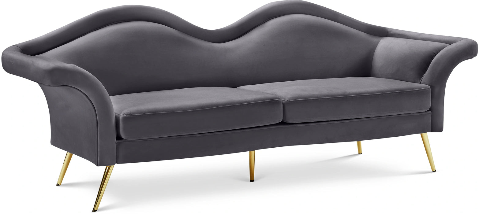 Lips Grey Velvet Sofa
