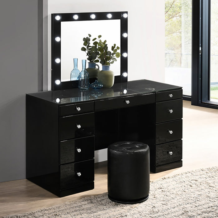 Crown Mark Furniture Avery Vanity in Black B4850BK
