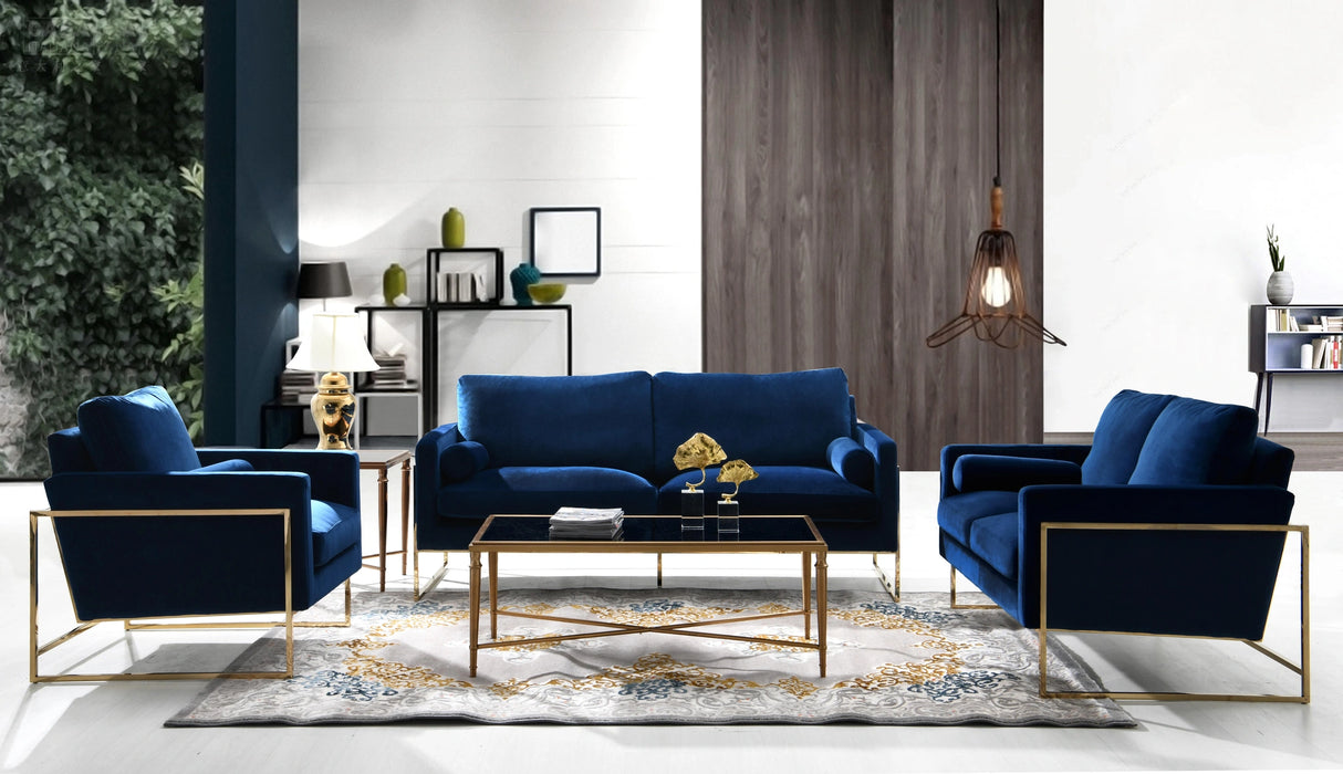 Mila Navy Velvet Chair