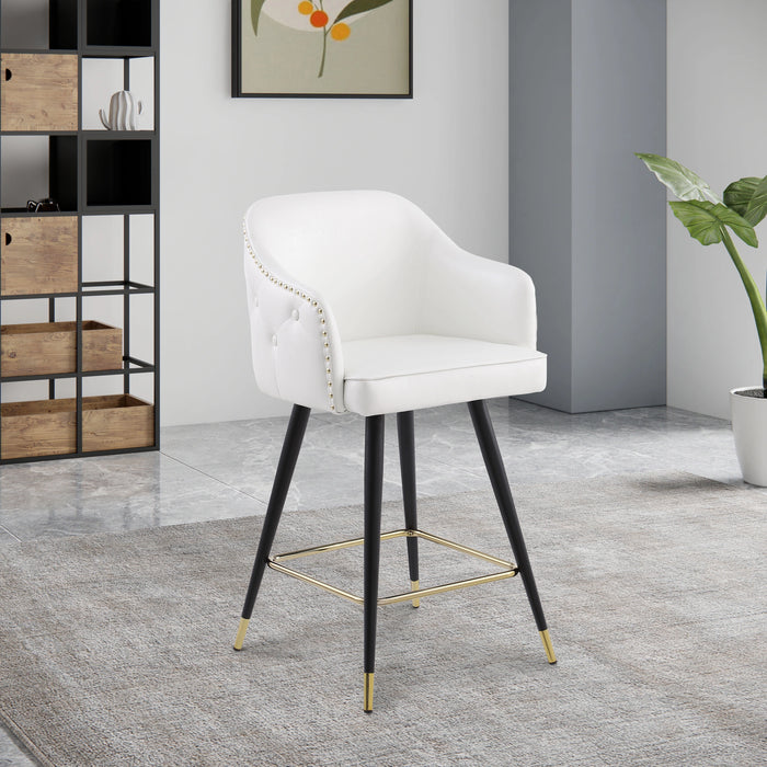 Barbosa White Faux Leather Counter/Bar Stool