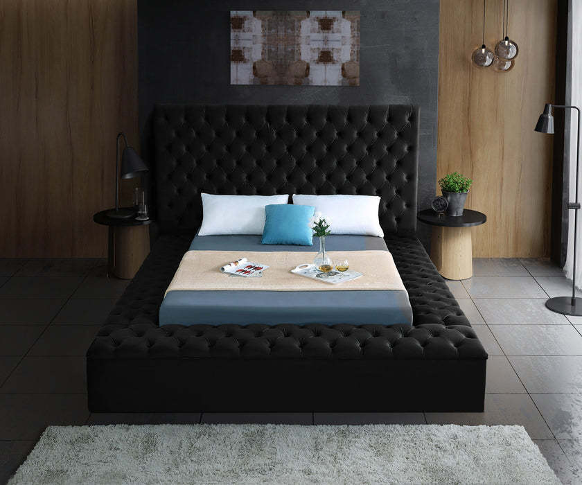 Bliss Black Velvet Full Bed (3 Boxes)