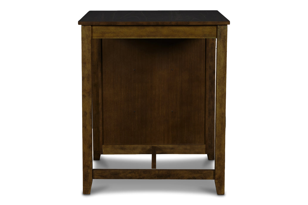 Gia 3 Pc 30" Storage Counter Table & 2 Chairs-Brown