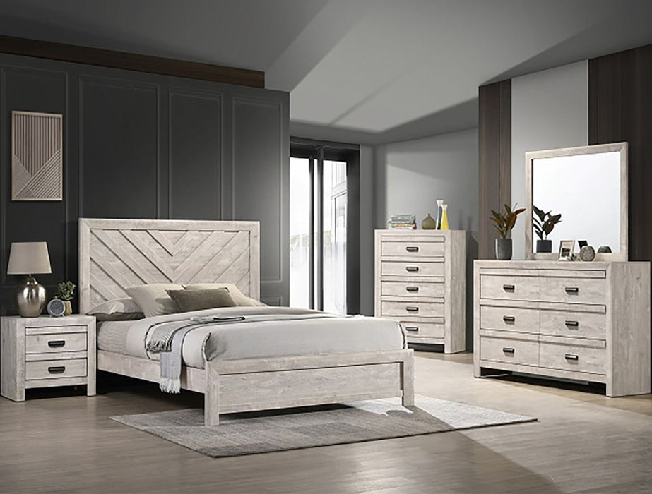 Crown Mark Furniture Valor 6 Drawer Dresser in Gray