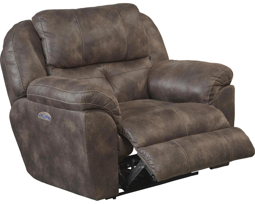 Catnapper Ferrington Power Headrest with Lumbar Power Lay Flat Recliner in Dusk