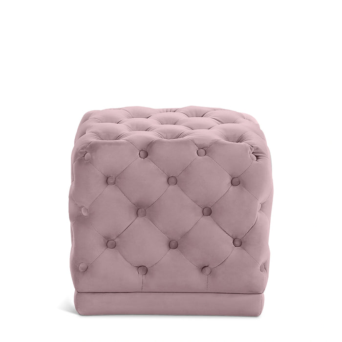 Stella Pink Velvet Ottoman/Stool