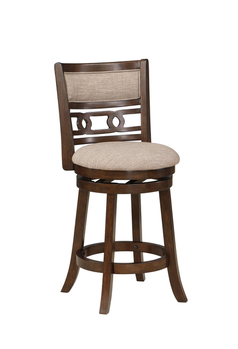 GIA 29" SWIVEL BARSTOOL-CHERRY W/BROWN FABRIC SEAT