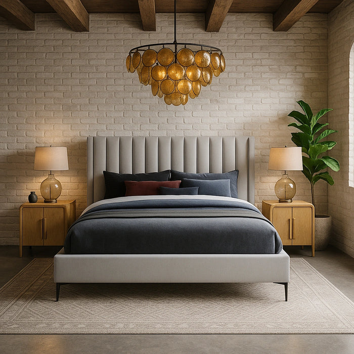 Nadia Cream Velvet King Bed
