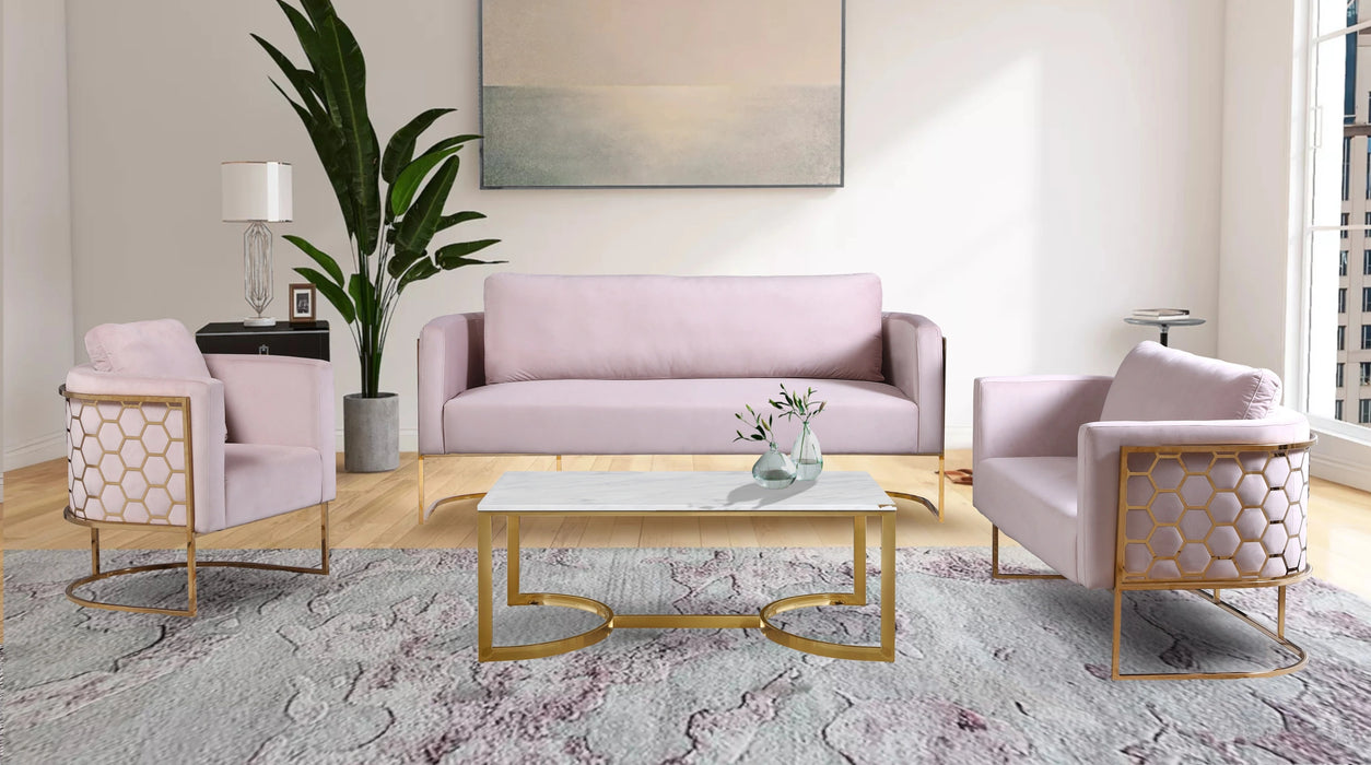 Casa Pink Velvet Loveseat