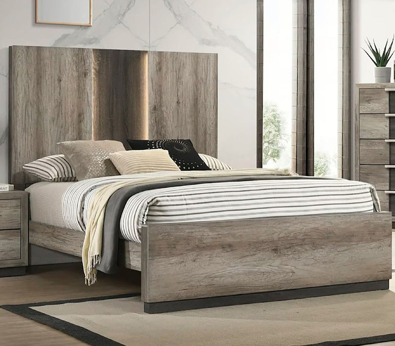 Crown Mark Furniture Rangley Queen Panel Bed in Brown B6830-Q