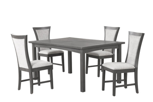Flair 60" Dining Table & 4 Chairs (5 Pc Set)-Gray