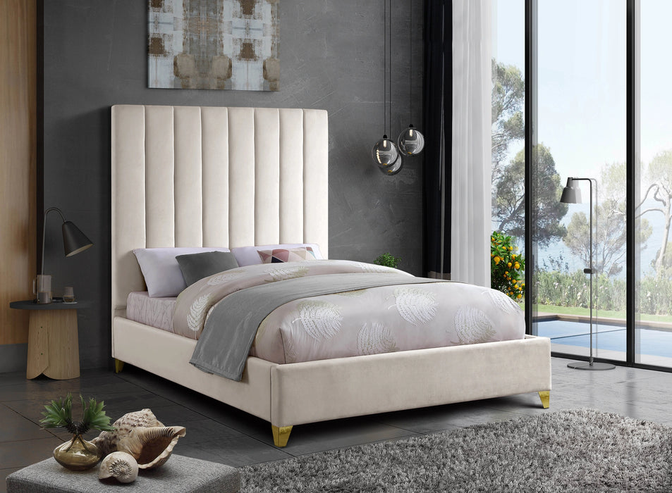 Via Cream Velvet Full Bed