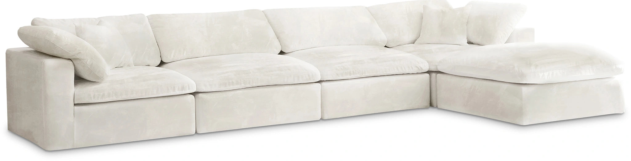Cozy Cream Velvet Cloud Modular Sectional