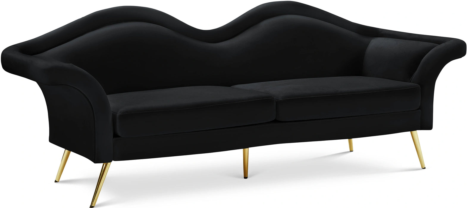 Lips Black Velvet Sofa