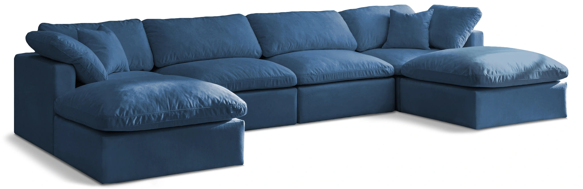 Plush Navy Velvet Standard Cloud Modular Sectional
