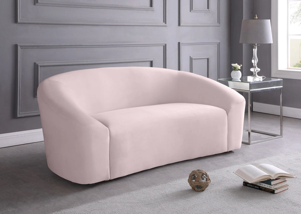 Riley Pink Velvet Loveseat