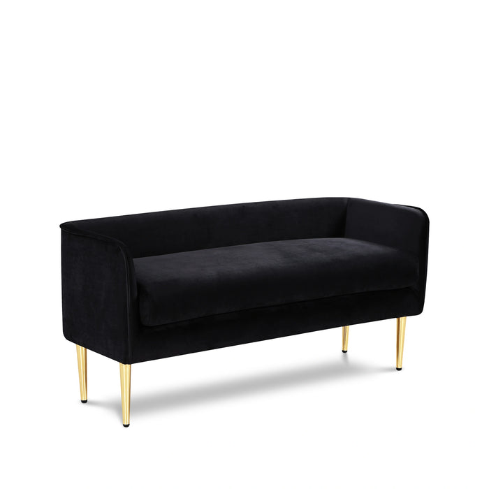 Audrey Black Velvet Bench