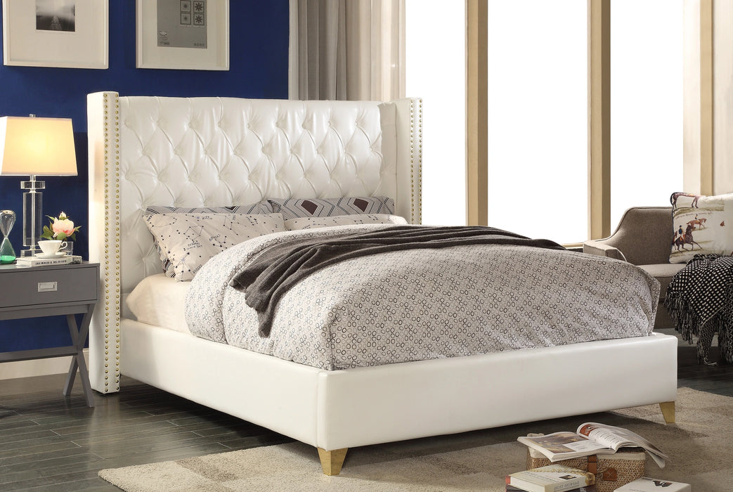 Soho White Bonded Leather King Bed