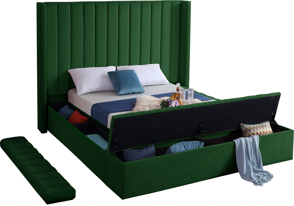 Kiki Green Velvet Full Bed (3 Boxes)