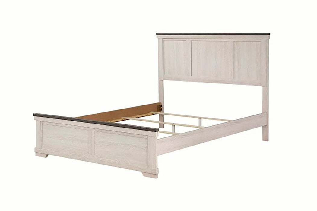 Crown Mark Furniture Leighton King Panel Bed in White B8180-K